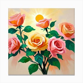 Roses Flowers Canvas Print