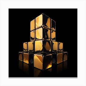 Gold Cubes Canvas Print