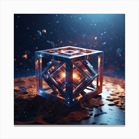 Leonardo Diffusion Xl 4d Cube Tesseract Interfering With The U 1 Canvas Print