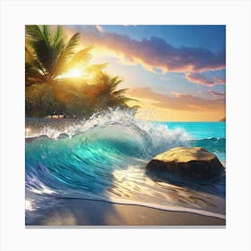 Sunset At The Beach 32 Canvas Print