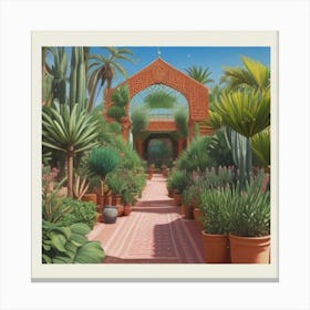 Jardin Majorelle Morocco Vintage Canvas Print