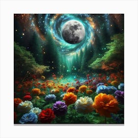 Full Moon In The Forest Canvas Print