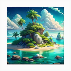 Island In The Sea Canvas Print