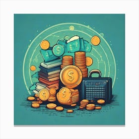 Firefly Finance, Illustration, Logo, Background, Icon, Money, Banking, Investment, Economy, Wealth, (8) Canvas Print