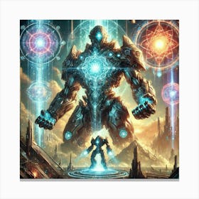 A Stunning Depiction Of Phase Titans, Massive Huma Canvas Print