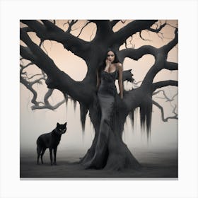 Witch And The Wolf Canvas Print