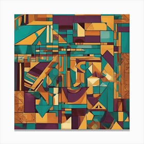 Encapsulating Patterns Fragmented Cubism Style Canvas Print