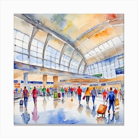 People At The Airport Canvas Print