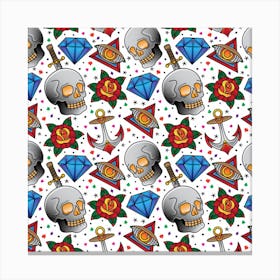 Full Color Flash Tattoo Patterns Canvas Print