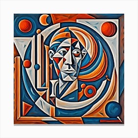 Man And Space Cubism Styled Canvas Print