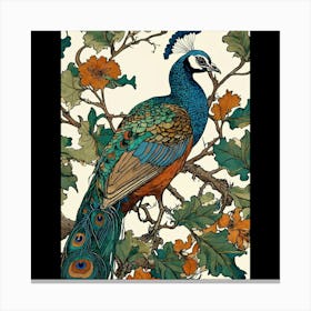 Peacock In A Tree Canvas Print