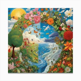 Default Earth Day And The Four Seasons Canvas Print