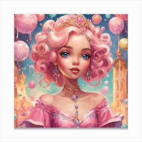 Princesses And Balloons Canvas Print