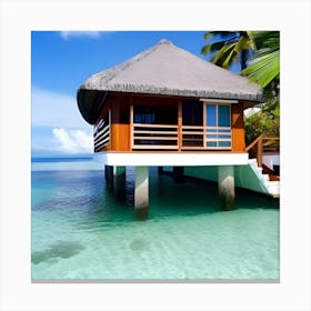 Beach House On The Ocean Canvas Print