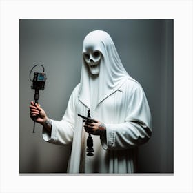 Ghost With A Camera Canvas Print