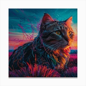 Cat In The Grass Canvas Print