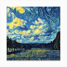 Liverpool Starry Night Van Gogh Landscape Dave Burton Masterpiece Sky Nature Canvas Print