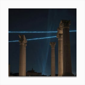 Pillars In The Night Sky Canvas Print