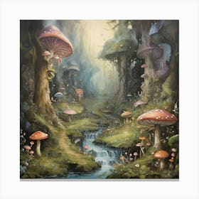 Forest Of Mushrooms 1 Canvas Print