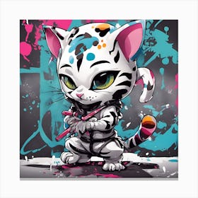 Splatter Cat Canvas Print