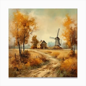 Vintage Oil Painting, Farmhouse Wall Decorations, Vintage Landscape, Printable Wall Art, Vintage Landscape Oil Painting.
8Windmills. Canvas Print