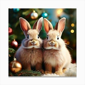 Firefly Adorable Christmas Bunnies In Festive Pastel Charm 66527 (2) Canvas Print