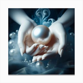 Pearl In The Hands Canvas Print