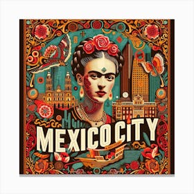 New Mexico City Travel Poster Canvas Print