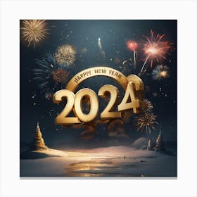 Happy New Year 2024 1 Canvas Print