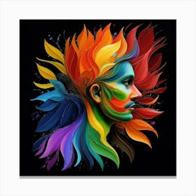Colorful Woman Portrait Canvas Print