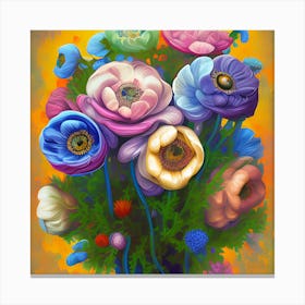 Anemone Flowers 10 Canvas Print