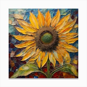 Expressionist on glass, Flower of Sunflowers 1 Canvas Print