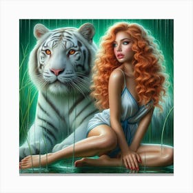 White Tiger 41 Canvas Print