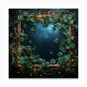 Frame With Ivy And Lights 1 Canvas Print