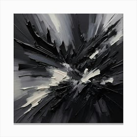 Abstract Black And White Painting 14 Canvas Print