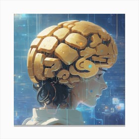 Girl With A Brain Canvas Print