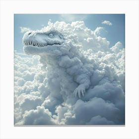 Dinosaur In The Clouds Canvas Print