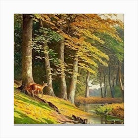 Deer In The Woods Canvas Print