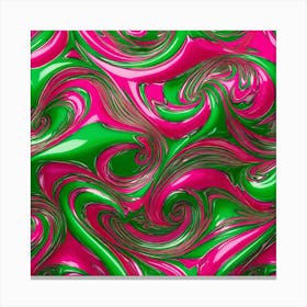 Swirling Pink And Green Swirls Canvas Print