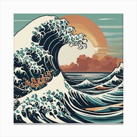 Wave Art Print 1 Canvas Print