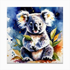 Fuzzy Koala (Watercolor) 1 Canvas Print