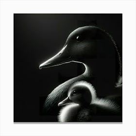 Duck And Chick Canvas Print