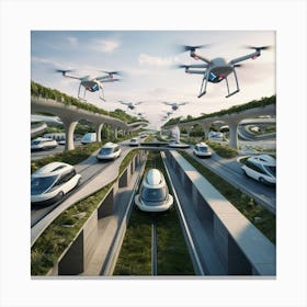 Futuristic Cityscape 48 Canvas Print