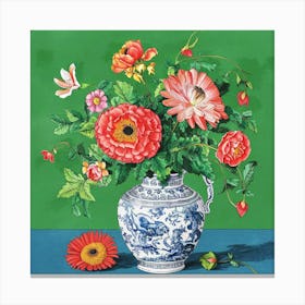 Chinoiserie Vase And Flowers A Timeless Traditional Art Style Canvas Print