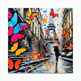 Paris With Butterflies 21 Canvas Print