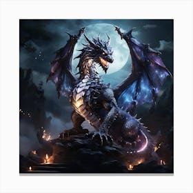 Dragon At Night Canvas Print