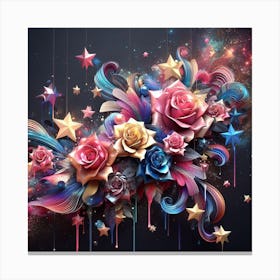 Abstract Roses Canvas Print