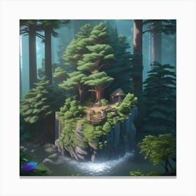 Treehouse In The Forest Canvas Print