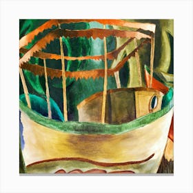 Boat In The Jungle Canvas Print