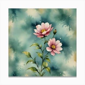 Watercolor Flowers Canvas Print